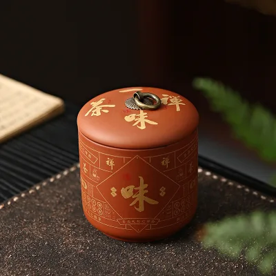Purple Clay Tea Jar - Small Size sealed Jar - Household Moisture-proof Ceramic Tea Storage Jar - Tea Storage Jar