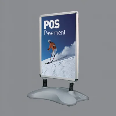 Outdoor Vertical Windbreak Display Stand Single and Double Sided Aluminum Advertising Stand Flood Base Outdoor Poster Stand