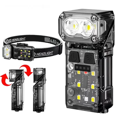 LED Induction Headlamp 360 Rotation IP65 Waterproof Long Battery Life Lithium Battery Strong Light for Camping Night Fishing