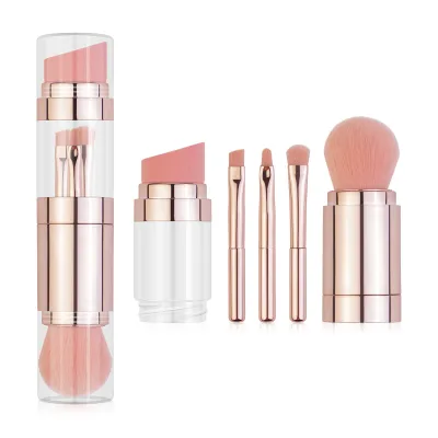 Factory Custom Cosmetics Tool Mini Dual Ended Makeup Brush Travel Set with OPP Bag