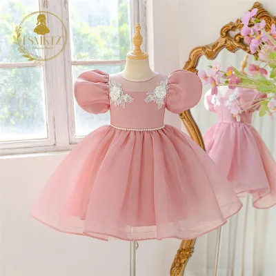 FSMKTZ Popular Design Smock Dress for Girl Latest Princess Dress Light Weight Summer Party Boutique Dresses