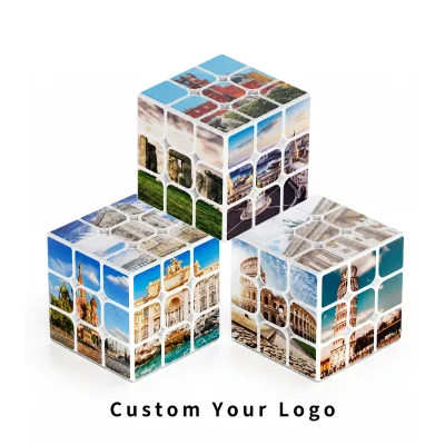 Personalized 3x3 s Cube for Business Promotional Gift Custom Logo Magnetic Speed Cube Fidget Toy for Adults