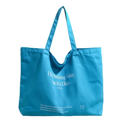Custom LOGO Tote Bag 2026 New Arrival Handbag Casual Letter-print Shoulder Bag Large Capacity Canvas Bag for Women