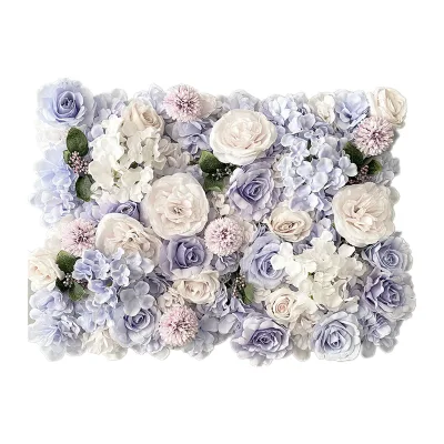 Customized 3D Effects Mix Plant Flower Wall Backdrop Artificial Florals Wall Rose Panel for Shop Decoration