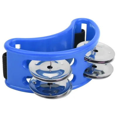 Elliptical Tambourine Percussion Jingle Foot Bell Cajon Box Drum Accessories GiftBlue