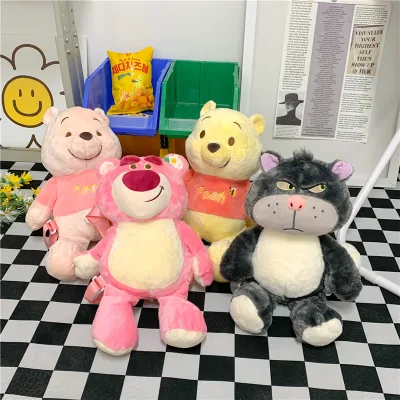Plush Backpack Bag Plush Doll Toy Cartoon Cute Lucifer Cat Bear Plush Animal Plush Backpack As a Gift for Little Girls