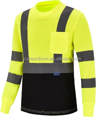 Safety Shirt Multi Color Work Uniform With Custom Logo High Visibility Work T Shirt Long Short Sleeve Reflective Shirt