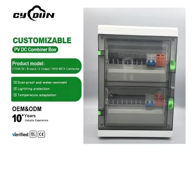 Dual SPD Protected IP65 2 Phase Split 8IN2OUT Tinned Busbar Group PV Array Distribution Box CYHA-36 with Smart Lock 1000V