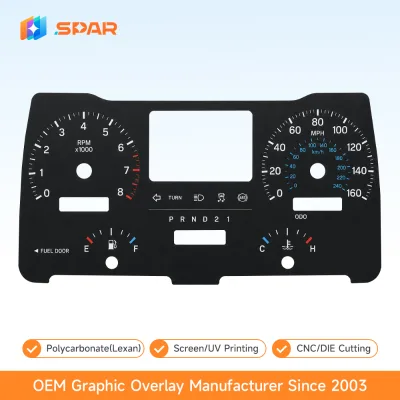 Precision Die-Cut Adhesive Label Stickers Lexan Sticker for Automotive Dashboards