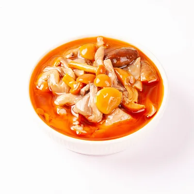 OEM Brand Chinese Process Instant Food 450ml 580ml Canned Mix Assorted Mushroom With Red Oil