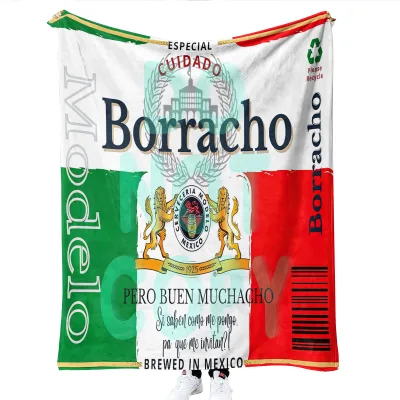 2023 New Design Mexican Borracho Borracha Chingona Toxica Sublimation Fleece Travel Throw Polyester Blanket