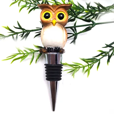 Custom Animal Top Designed Mini Glass Funny Animal Wine Stopper