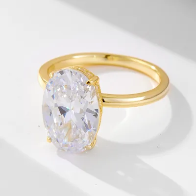 Fashion stackable oval cubic zircon engagement ring for women 925 Silver