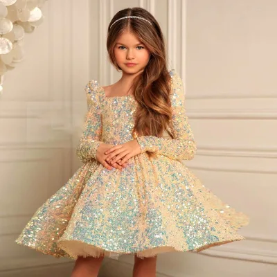 Party Wedding Infant Toddler Baby Sequin Dresses Infant Girls Princess Tutu Dress Clothing INS Fashion Design