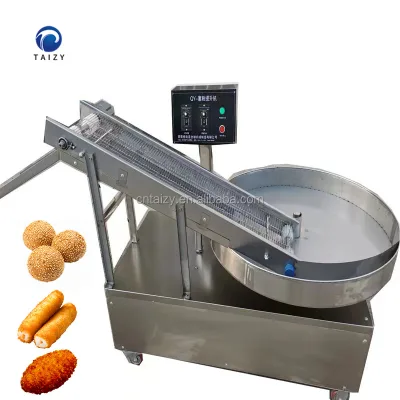 Automatic Croquette Flour Breading Machine Rotary Breadcrumb Coating Machine