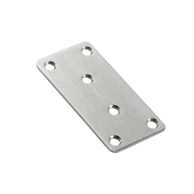 Stainless Steel Pre-drilled Furniture Hinge Mounting Plate with Screws