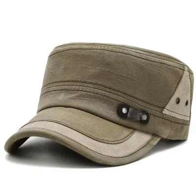 New Men's and Women's Embroidered logo Promotional Tactical Hunting Flat Top Hat Customization