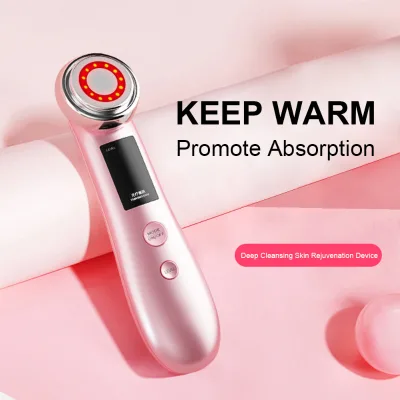Facial Massage Device EMS Face Massager Red Light Massager 3 Modes Ion Deep Clean and Import Warm Vibration
