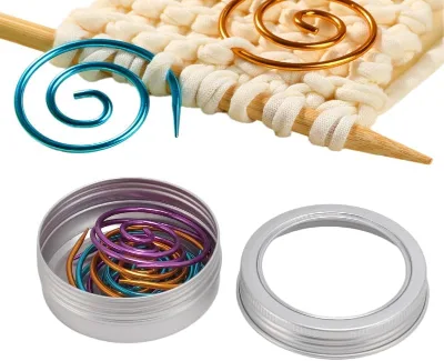 Simple Style Aluminum Spiral Cable Knitting Needle Round Durable Portable Weaving Stitch Marker for Hand Knitting Sewing Tool