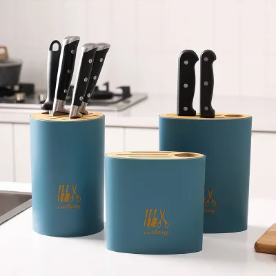 Bamboo Knife Holder Simple Knife Storage Rack Multi-functional Storage Rack for Household Kitchen Supplies