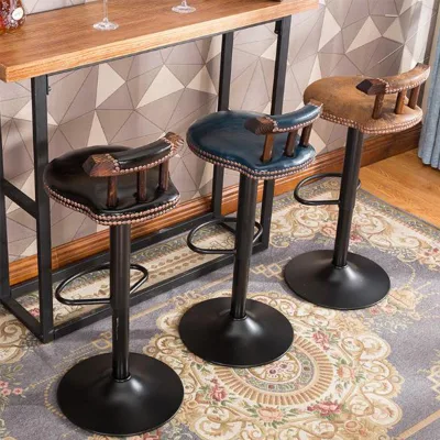 Counter Wooden bar Table and Stool Adjustable Height
