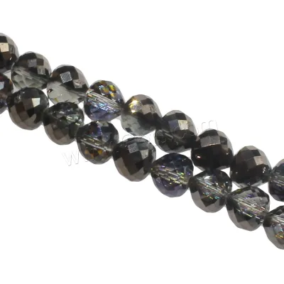 Faceted Glass Beads Strands Round Glass Beads Black for Jewelry Making