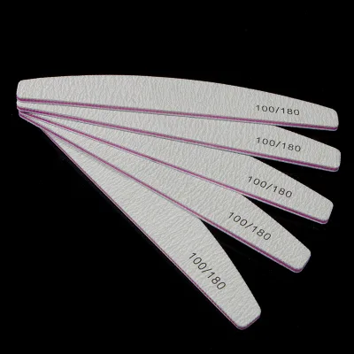 Disposable Zebra Nail File Custom Half Moon Grey Nail Files Nail Files 100/180 Professional Sandpaper Emery Board