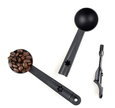 Camping 10g/8g Coffee Measuring Scoop New Creative 2 in 1 Coffee Spoon with Cleaning Brush Hiking Tableware Spoon