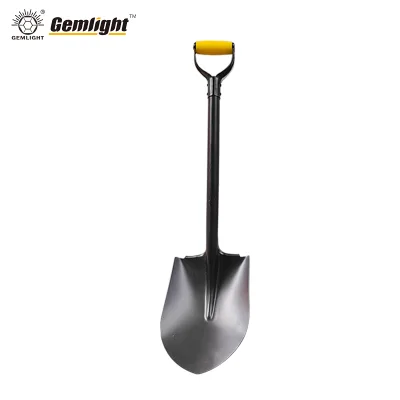 Wholesale Gemlight OEM Carbon Steel Point Shovel Spade Fiberglass Wooden Handle 60-75 Blade Angle for Farming Lawn/Gardening