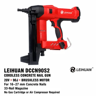 DCCN90s2 Cordless Electric Metal Brad Nail Gun Industrial Concrete Nail Gun Machine Brushless Motor 5.0AH Battery for Roofing