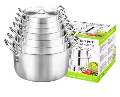Traditional Chinese Kitchen Cookware Set 7pcs Aluminium Pans with Non-Stick Coating Cooking Surface American Style Home Cooking