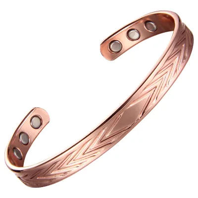 Factory Outlet Fashion Copper Bracelet With Magnet Mens Simple Style Magnetic Healing Adjustable Money Magnet Bracelet