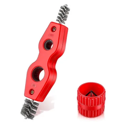4-in-1 Brush,double-head Copper Tube Brush,inner Outer Reamers,pipe Cleaner for Deburring and Cleaning the Inner Holes of Pipes