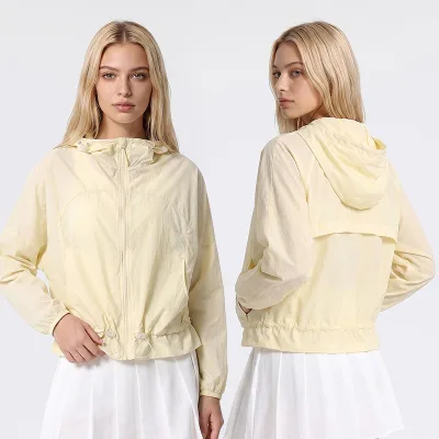 Summer Outdoor Sun Protection Long Sleeves Lightweight Dry Quick Anti-UV Breathable Zip up Hoodie Jacket Women