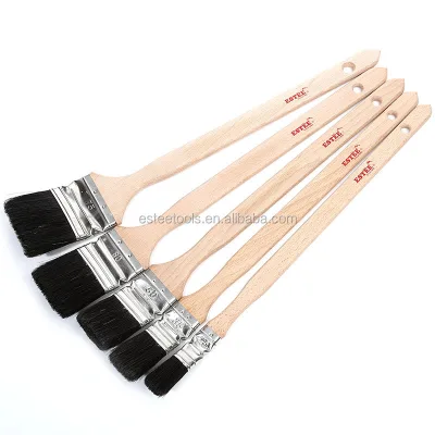 High Quality Industrial Beech Wood Handle Radiator Brush Black Bristles China Wholesale Supplier for Painting Polishing OEM