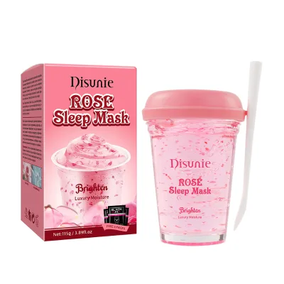 Oem Natural Rose Face Mask Luxury Masque Soin Visage Moisturizing Facial Brightening Sleep Face Mask Gel
