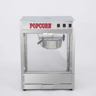 Commercial Stainless Steel Flat Top Popcorn Maker Machine 1450W 220-240V EU Plug 1 Year Warranty