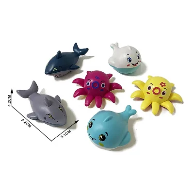 Cartoon Dolphin Shark Octopus Pull Back Push Friction Car Toys for Kids