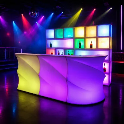LED Glowing Bar Counter Rotomolded Polyethylene Plastic 110cm LED Bar Counter 16 Color Control for Lounge Nightclub Event Party