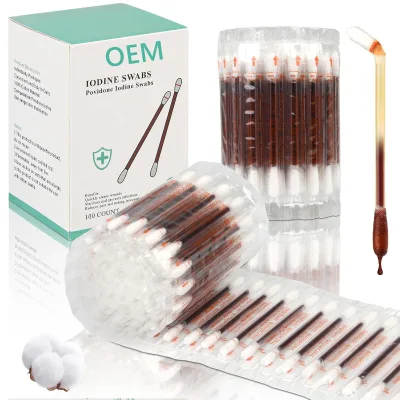 Listed Item of HSA/FSA Premium Organic Cotton Iodine Swabs Individually Packaged Snap & Flow Wound Care for Cuts, Scrapes