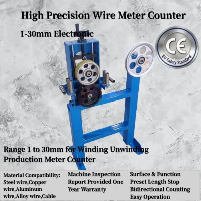 High Precision Rubber Wheel and Metal Wheel Wire Meter Counter Range 1 to 30mm for Winding Unwinding Production Meter Counter