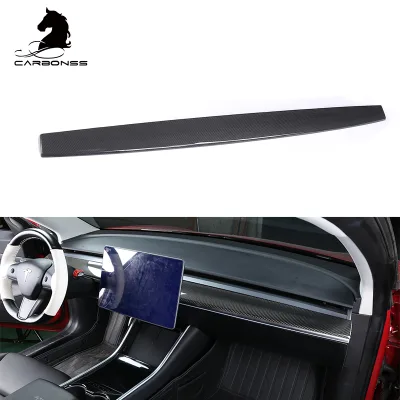 Dashboard Cover 1 Pc Dry Carbon Fiber for Tesla Model 3 & Y
