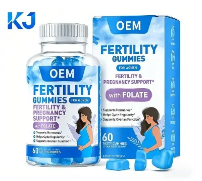 OEM Womens Fertility Gummies with Folate | 60 Strawberry Flavor | Dietary Supplement for Hormone & Reproductive Wellness Support