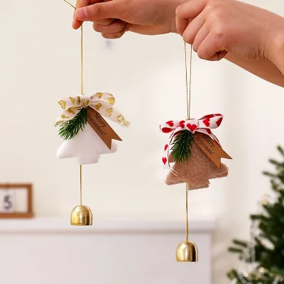 New Year Hanging Doorbell Decoration Christmas Tree Bell Pendant Wind Chime Gift Car Hanging Christmas Decorations Metal Crafts