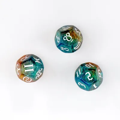 3pcs/Set Astrology Dices D12 Polyhedral Astrologie Dices Voor Constellation Waarzeggerij Board Games