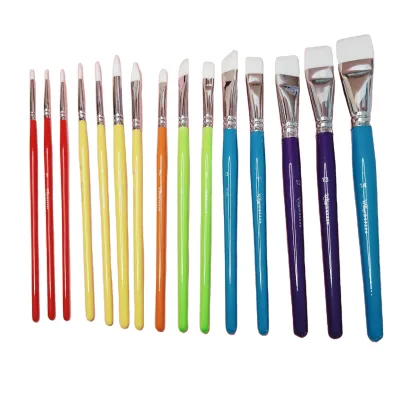15 Pcs Nylon Hair Paint Brush Set Acrylic Oil Painting Artist Paint Brush Set