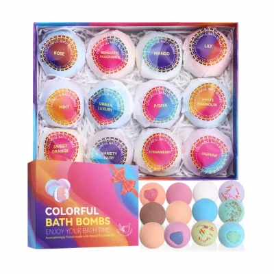 Wholesale Natural Rose Luxury Dead Sea Salt Fizzy Bubble Bath Bombs Gift Set Relaxing Herbal Fragrance Colorful Customizable