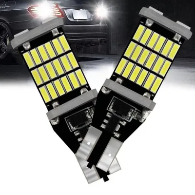 2Pcs T15 W16W LED 921 912 Super Bright 45 SMD 4014 LED Canbus No ERROR Car Backup Stop Reserve Light Brake Lamp White 12V