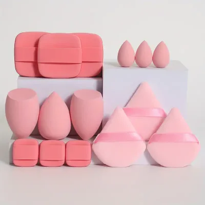 New Arrival Waterdrop Beauty Sponge Kit 15pcs Microfiber Non Latex Makeup Puff Soft Cosmetic Sponge
