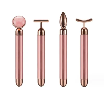 Natural Jade Facial Roller Massager Face Lift Vibration Massage Skin Tightening Facial Beauty Roller Beauty Wand Face Massager